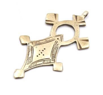 Achat Pendentif Croix Touareg ethnique bronze 90x45mm (1)