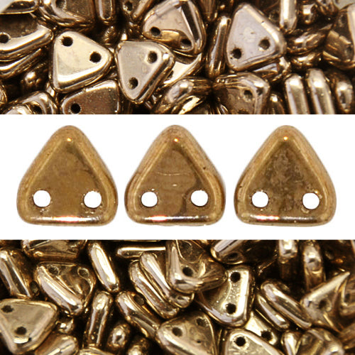 Perles 2 trous CzechMates triangle bronze 6mm (10g)