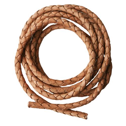 Cordon cuir tressé naturel 4mm (1m)