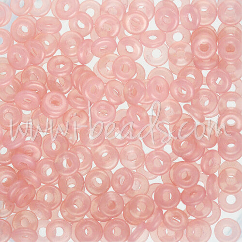 Achat O beads 1x3.8mm suede gold milky pink (5g)