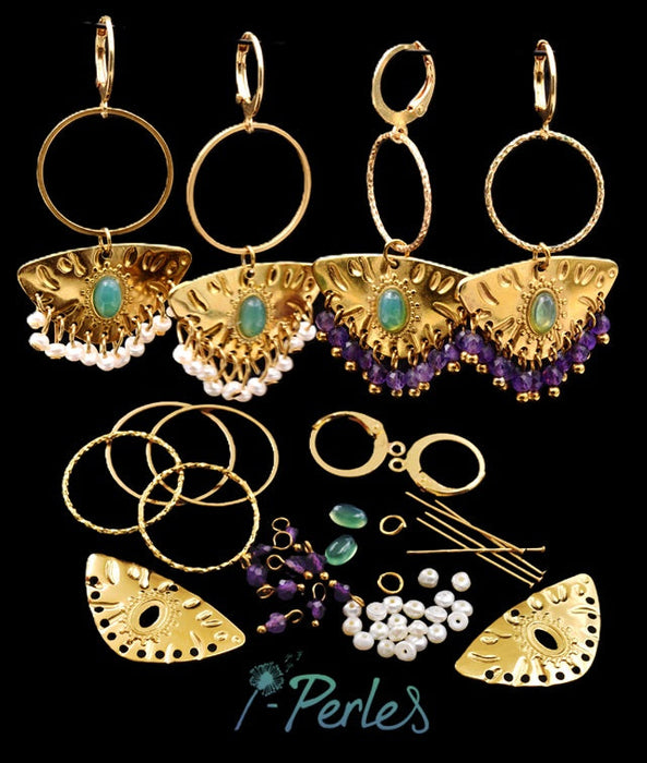  Boucles d'Oreilles ethnique bohème multi breloques