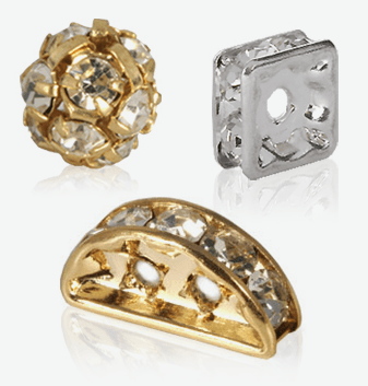 20 Perles Rondelles Intercalaire Argenté Avec Strass 6 Mm - Pour Création De Bijoux