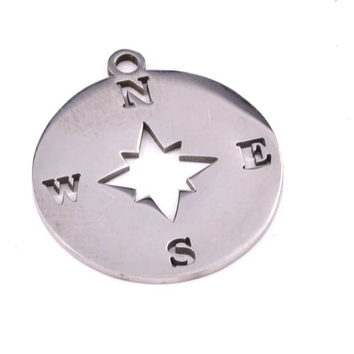 Achat Médaille breloque pendentif acier inoxydable points cardinaux 19mm (1)