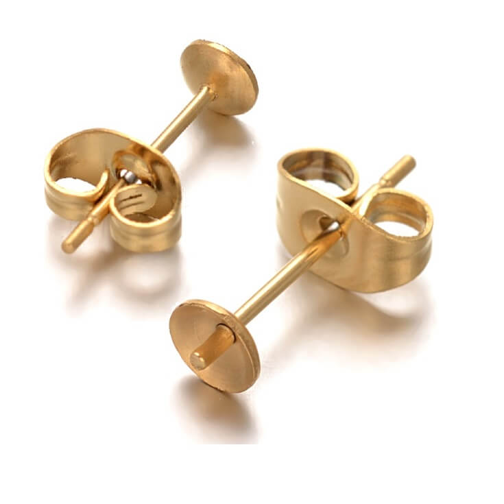 Curtis Co 14k or Rempli Vintage Perle Boucles D'Oreilles à Vis Arrière 12n 56