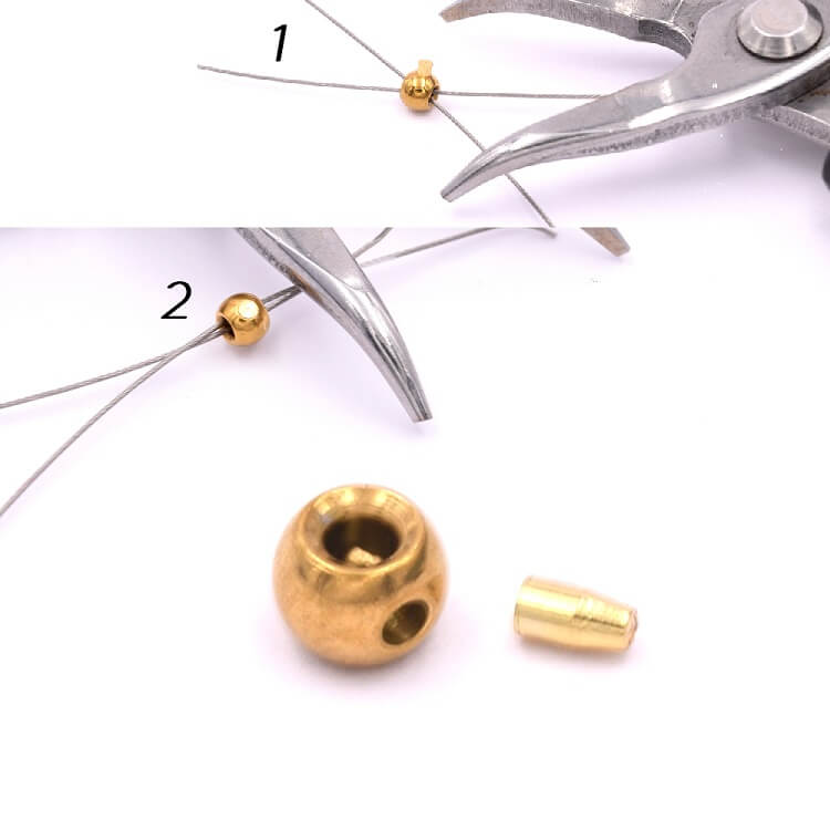 Embout De Mors Snaffle à Rouleaux De Perles - Cuivre Et Chrome - 5 Pouces