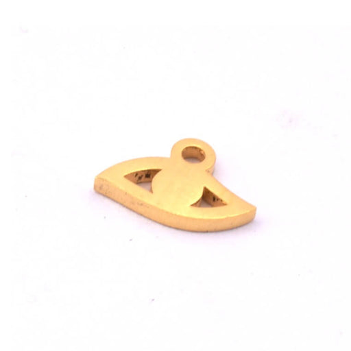 Achat Pendentif oeil acier inoxydable doré 6x9mm - Trou: 1mm (2)