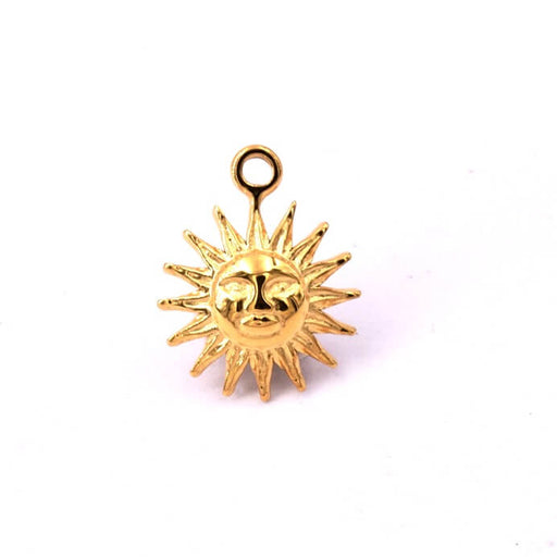 Achat Pendentif soleil acier inoxydable doré 11mm (1)