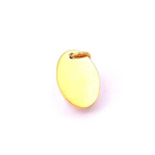 Achat Pendentif médaille ovale acier inoxydable doré 14x10mm (1)
