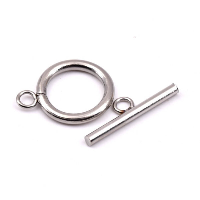Fermoir T en acier inoxydable 18mm - Trou: 3mm (1)