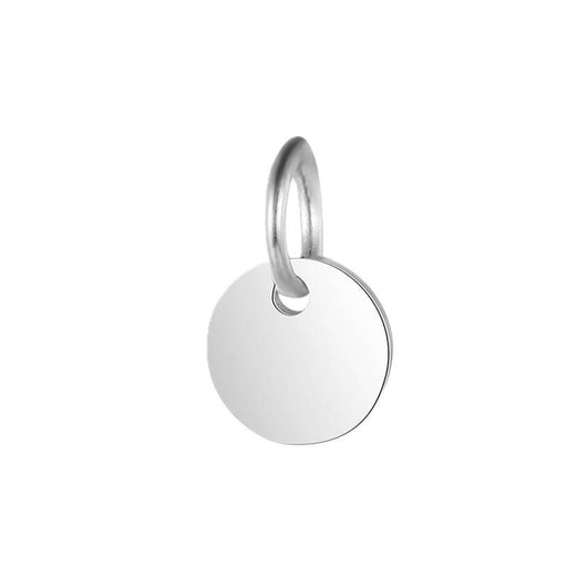 Pendentif médaille acier inoxydable 8mm - Trou: 3.5mm (1)