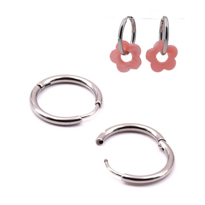 Boucles d'oreilles créole huggie en acier inoxydable- 18x2mm (2)