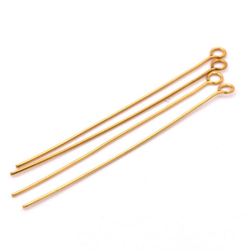 Achat Clou à oeil tige en acier inoxydable doré longue tenue 50x0.6mm (4)