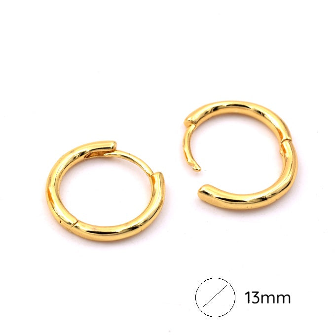 Boucles d'oreilles huggie en acier inoxydable doré 17x2.5mm (2)