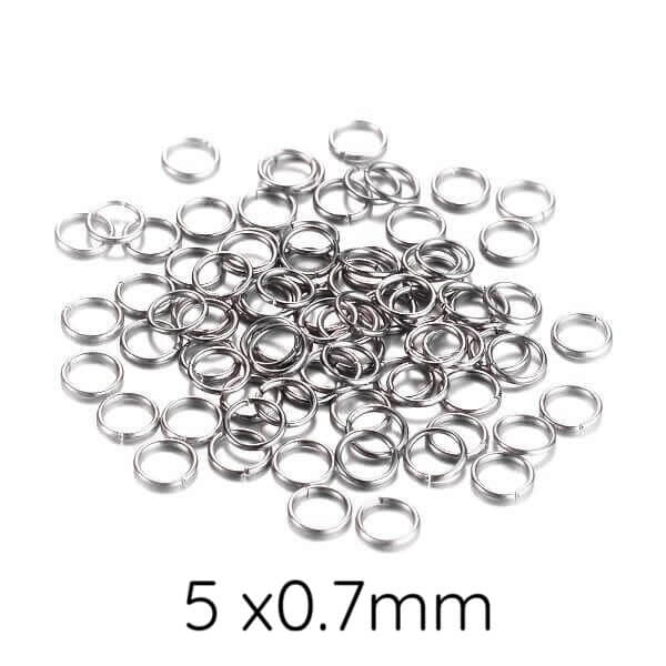 Anneaux de jonction ouvert acier inoxydable 5x0.7mm (40)
