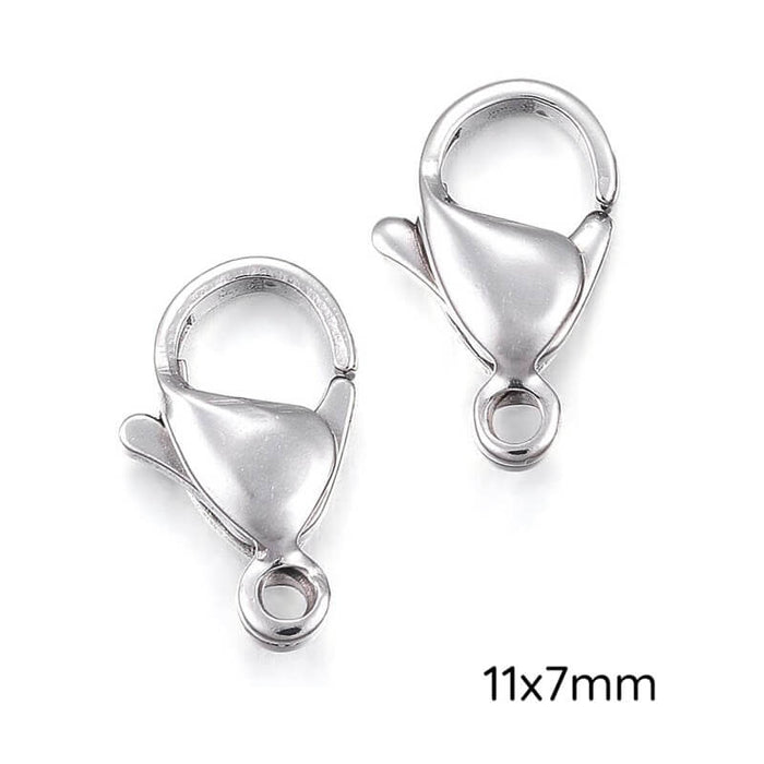 Fermoirs mousqueton en acier inoxydable 11x7mm (2)