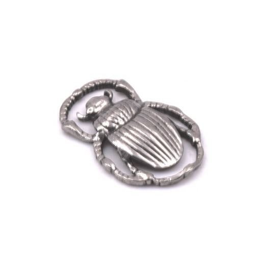 Pendentif connecteur acier inoxydable scarabée 18mm - Trou: 1mm (1)