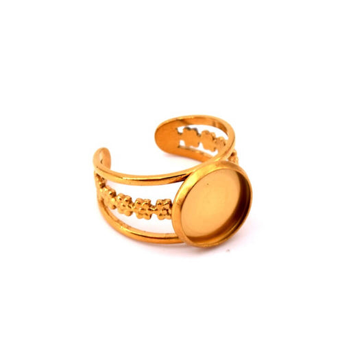 Bague acier inoxydable doré 18mm et plateau pour cabochon 12mm (1)