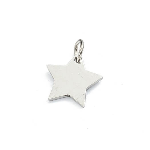 Pendentif étoile acier inoxydable 11.5mm - Trou: 2mm (1)