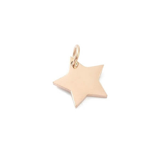 Pendentif étoile acier inoxydable or rose 11.5mm - Trou: 2mm (1)