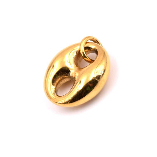 Achat Pendentif breloque grain de café acier inoxydable doré 15x13mm avec anneau (1)