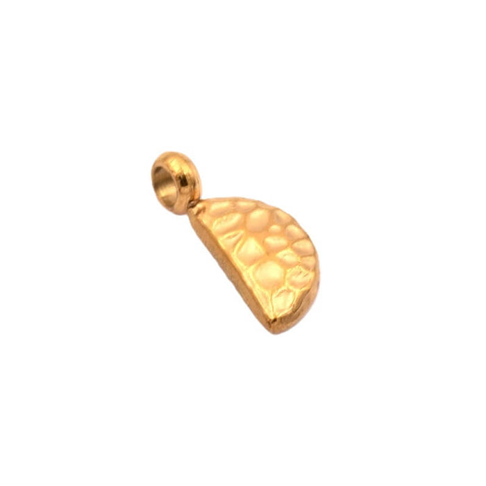 Mini Charm Breloque demi lune acier doré 8x4mm (1)