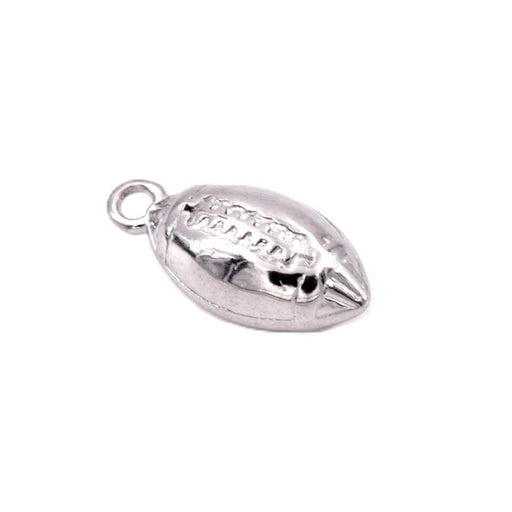 Pendentif ballon rugby acier 316 - 13x8mm - Trou: 1.8mm (1)
