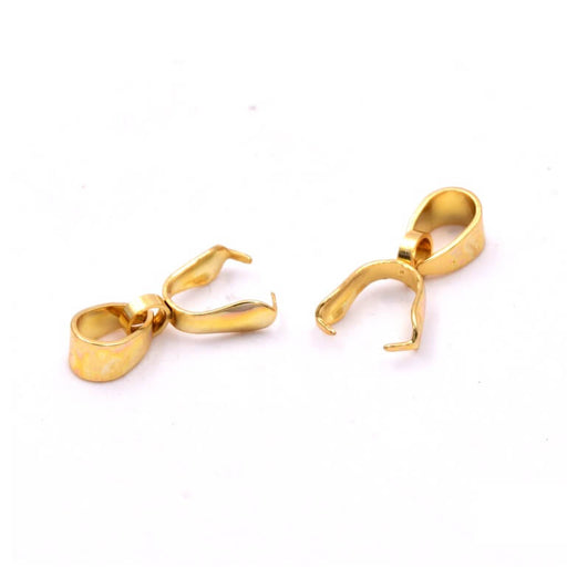 Belières pinces pour pendentif acier doré  11x8x3mm - Pic 0.8mm (2)