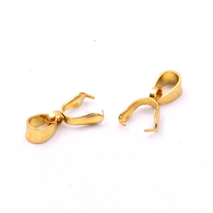 Belières pinces pour pendentif acier doré  11x8x3mm - Pic 0.8mm (2)
