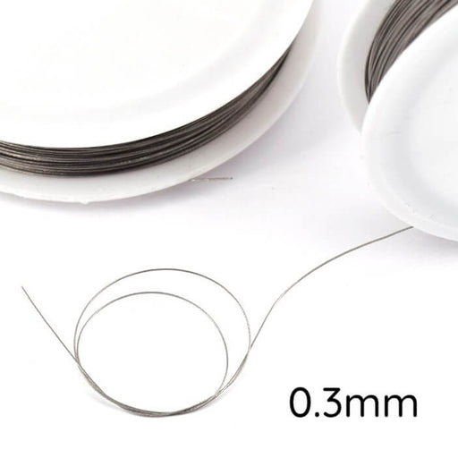 Achat Cable métallique acier inoxydable revetement nylon - 0.3mm en bobine (50m)