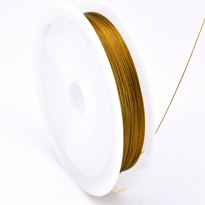 Cable acier doré bronze revêtement nylon - 0.30mm (20m)