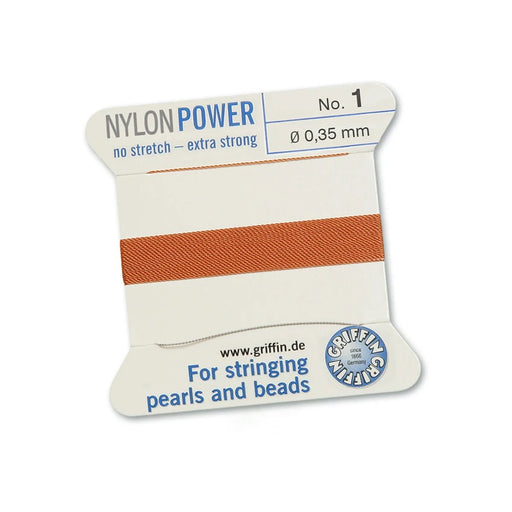 Achat Fil de nylon rouge cornaline NYLONPOWER 0.35mm par 2m avec aiguille (1)