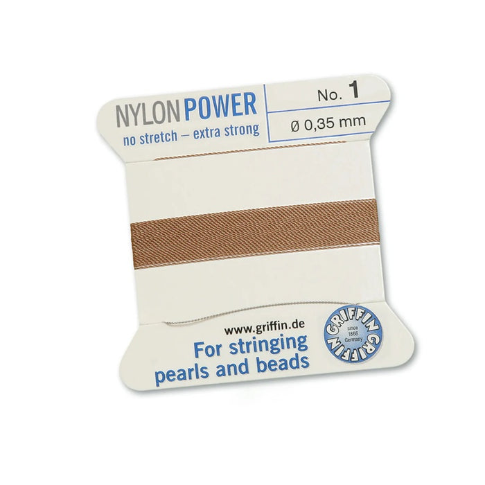 Fil de nylon beige NYLONPOWER 0.35mm par 2m avec aiguille (1)
