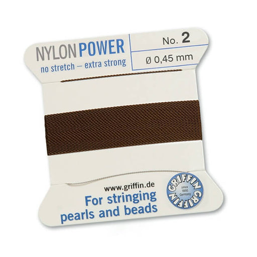 Fil de nylon beige marron NYLONPOWER 0.45mm par 2m avec aiguille (1)
