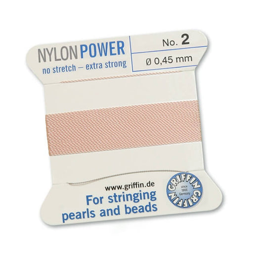 Fil de nylon rose pale NYLONPOWER 0.45mm par 2m avec aiguille (1)
