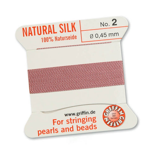 Fil de soie rose foncé 0.45mm par 2m avec aiguille (1)