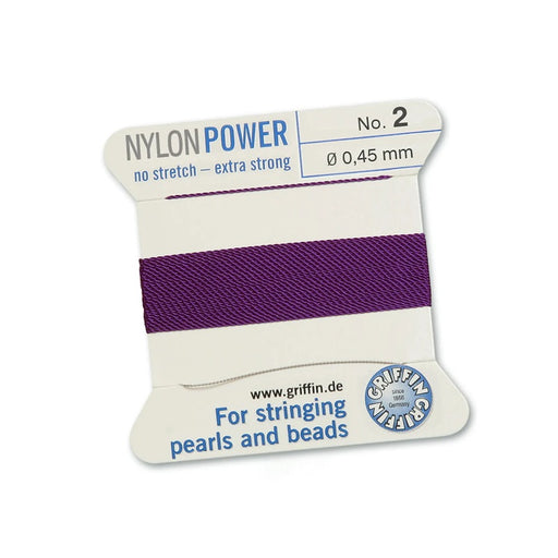 Achat Fil de nylon améthyste violet NYLONPOWER 0.45mm par 2m avec aiguille (1)