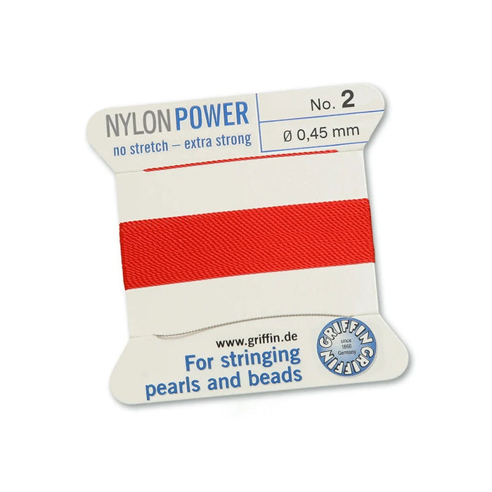 Fil de nylon rouge NYLONPOWER 0.45mm par 2m avec aiguille (1)