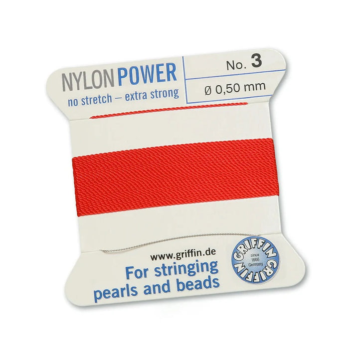 Fil de NYLONPOWER rouge 0.50mm par 2m avec aiguille (1)