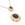 Vente au détail Perle ovale multirang en laiton doré mat et cabochon bleu 12x10mm (1)