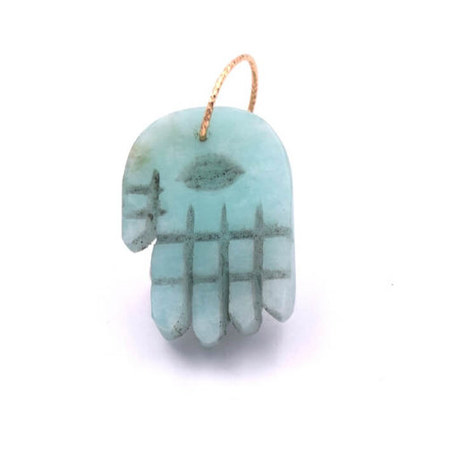 Pendentif main de Fatma Amazonite anneau gold filled 21x15x5mm (1)