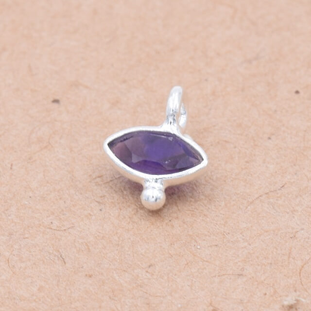 Pendentif Art Nouveau En Argent 925 Avec Améthyste Goutte - Style Mackintosh - Neuf Sans Emballage - Bijou Fantaisie Violet