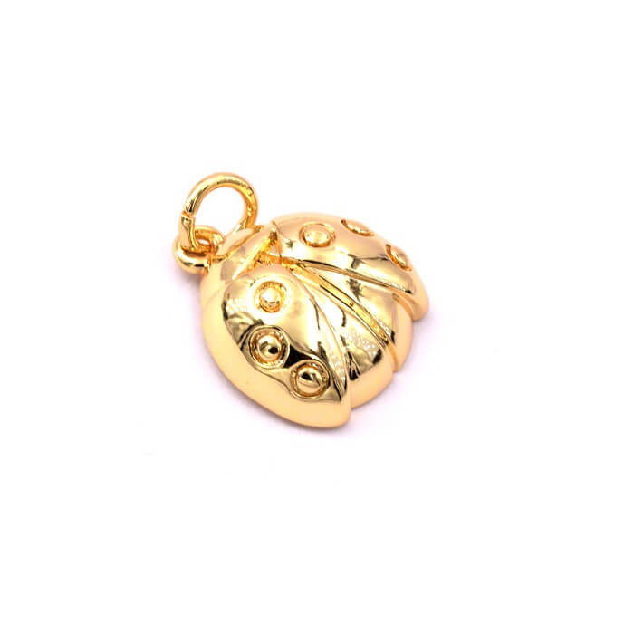 CLEVER SCHMUCK Chaîne en or avec pendentif coccinelle 9 mm laqué argent sterling 925 plaqué or Collier enfant étui