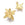 Vente au détail Breloque pendentif fleur en laiton brut 15mm - Trou: 1.4mm (2)