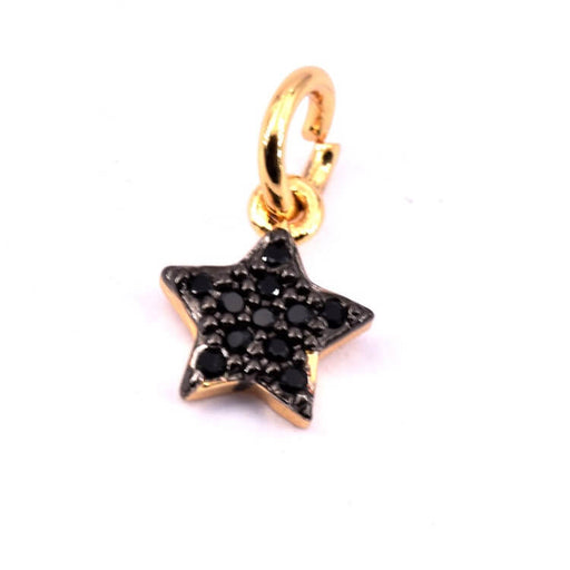 Achat Pendentif étoile laiton et pavé de zircons 7mm - trou: 2.5mm (1)