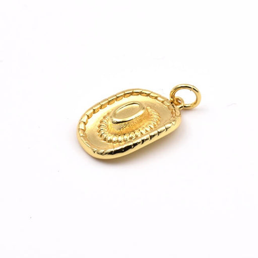 Achat Pendentif chapeau laiton doré 16x12mm - Diamètre anneau: 3mm (1)