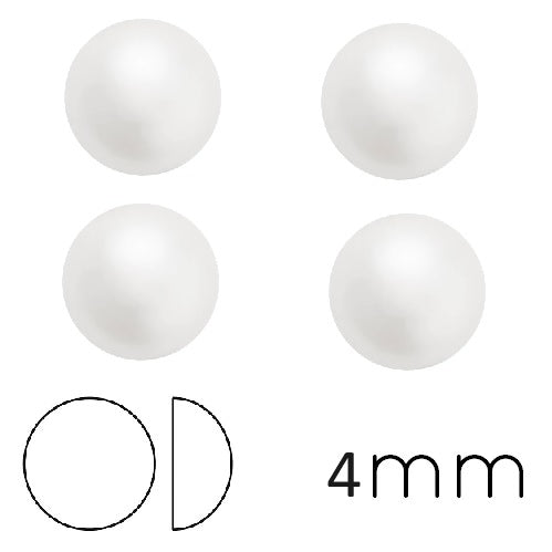 Achat Cabochon nacré rond Preciosa White Pearl Effect 4mm (4)