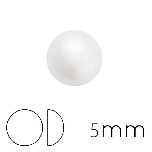 Achat Cabochon nacré rond Preciosa White Pearl Effect 5mm (4)