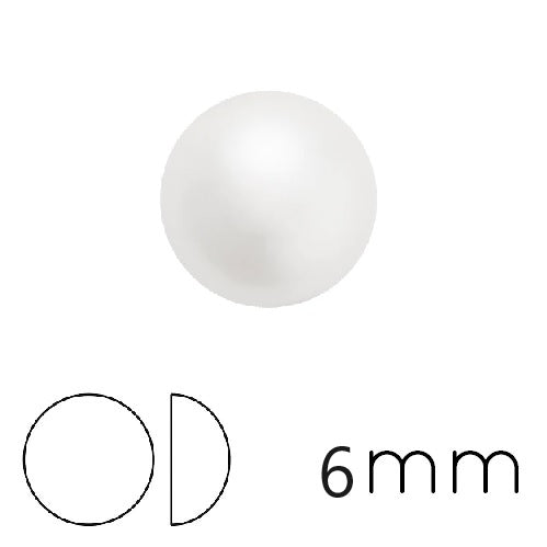 Achat Cabochon nacré rond Preciosa White Pearl Effect 6mm (4)