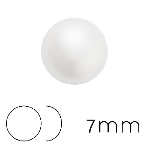 Cabochon nacré rond Preciosa White Pearl Effect 7mm (4)