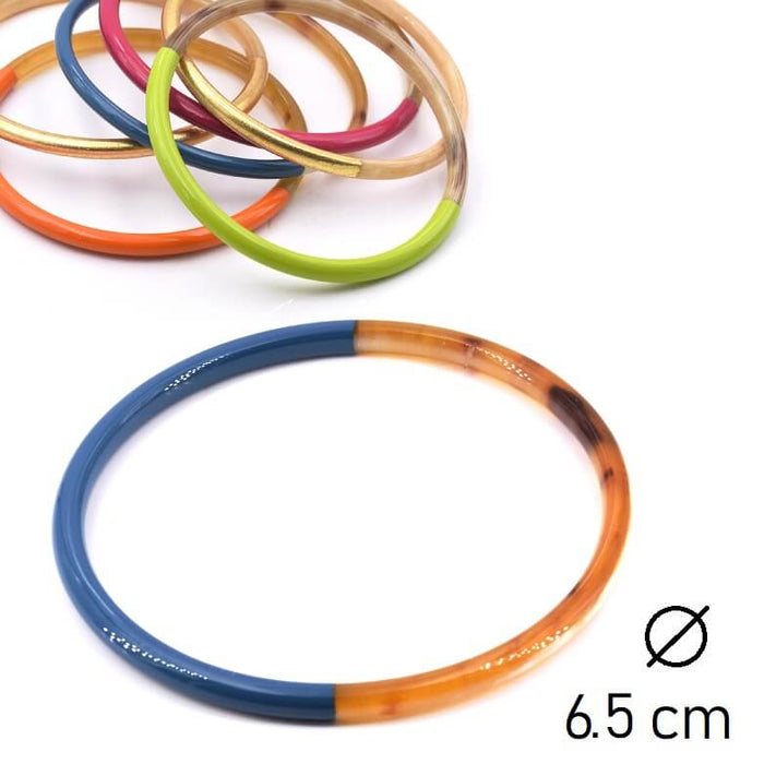 Bracelet jonc corne bleu 65mm - Epaisseur : 3mm (1)
